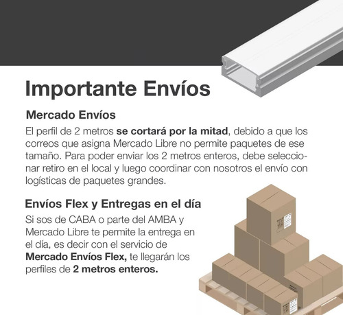 Perfil De Aluminio De Aplicar Con Pestañas Para Tira Led X2m Luz