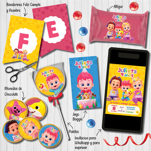 Kit Imprimible Personalizado Bebefinn Cumple Candy Bebe Finn