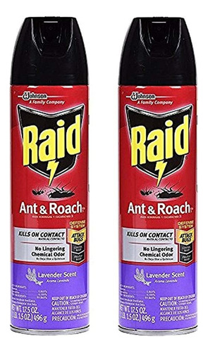 Raid Ant &amp; Roach Killer Lavender 17.5 Onzas (paquete 