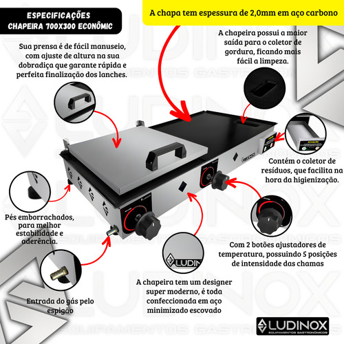 Chapeira De Lanches Semiprofissional 70x30+acessórios Utéis