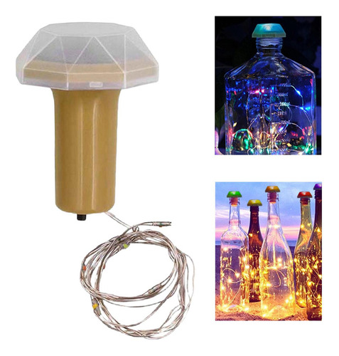 Zc Mini Lámpara De Cadena Con 2 Corchos De Botella De Vino