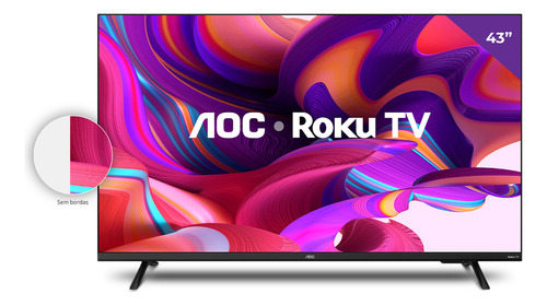 Smart Tv 43'' Full Hd Com Roku Tv 43s5135/78g Aoc Bivolt