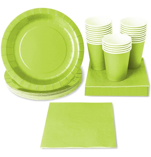 Suministro Para Fiesta Plato Papel Taza Servilleta Color 24