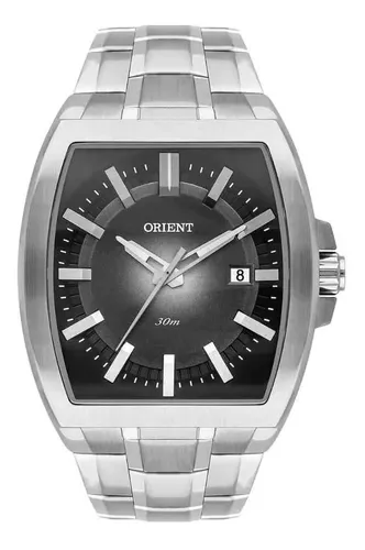 comprar Relógio Masculino Prata Orient Quadrado Com Data Original+nf