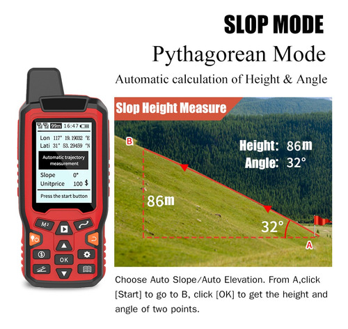 Land Tracker Meter Land Gps Measure A Área E A Distância De