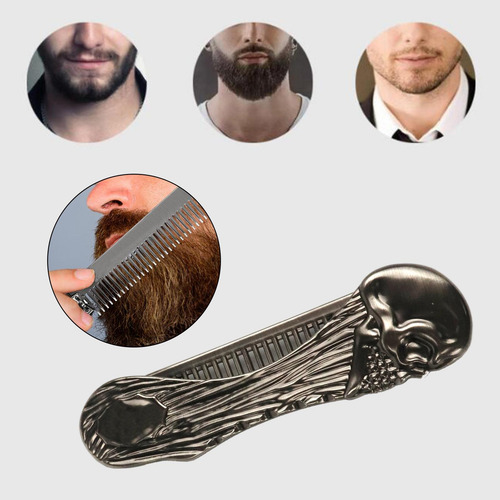 Peine Plegable Para Barba, Peine De Bolsillo Con Plata