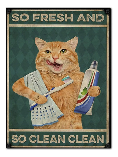 Cuadros Decorativos Vintage - Gato Gatos Poster No Chapa