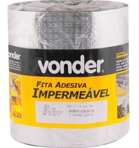 Imagem 1 de 2 de Fita Adesiva Impermeável 15cmx10m Vonder P Telhados E Calhas