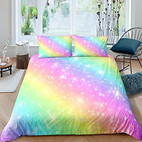 Fundas Para Edredones - Glitter Rainbow Duvet Cover Set For