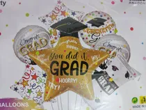 Comprar Globos Metalizado Graduación Star 5 Piezas Helio O Aire