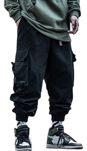 Pantalones Cargo Negros Para Hombre Hip Hop Harem Pant Jogge