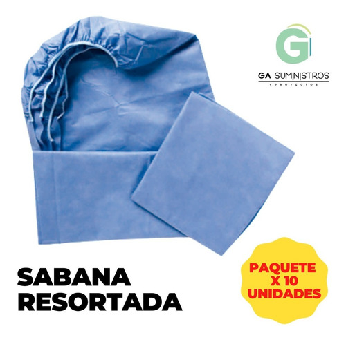 Sabana Resortada Desechable Sms 35gr Paqt X 12 Unds