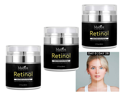 1 Retinol Mabx Crema Hidratante 2.5% 50ml 3 Piezas L