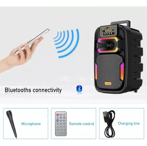 Parlante Portátil Bluetooth 1*8 Pulgada Altavoz +1*mic Jwk