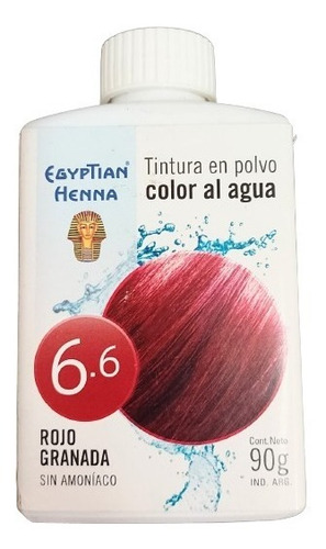 Tintura En Polvo Egyptian Henna Color Al Agua Pote 90g Tono Rojo granada