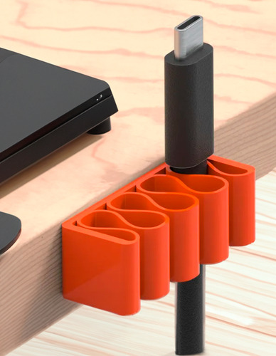 Organizador Escritorio 4 Cables Pack X2 Unidades Setealo Naranja