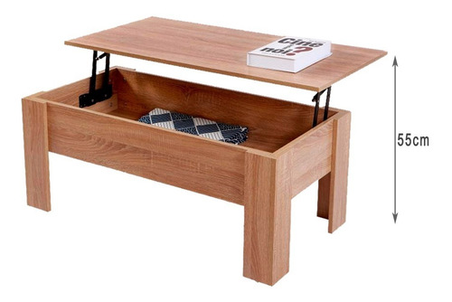 Imagen 4 de 8 de Mesa Ratona De Madera Se Levanta La Tapa Con Espacio Guardar