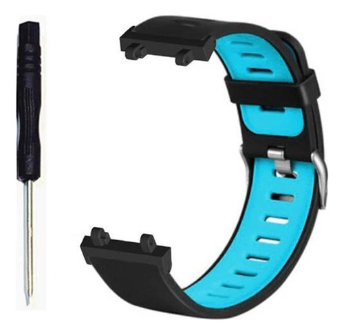 Malla Bicolor Para Smartwatch Amazfit T-rex 2 1.39 47.1 Mm Negro Con Celeste 0 Cm