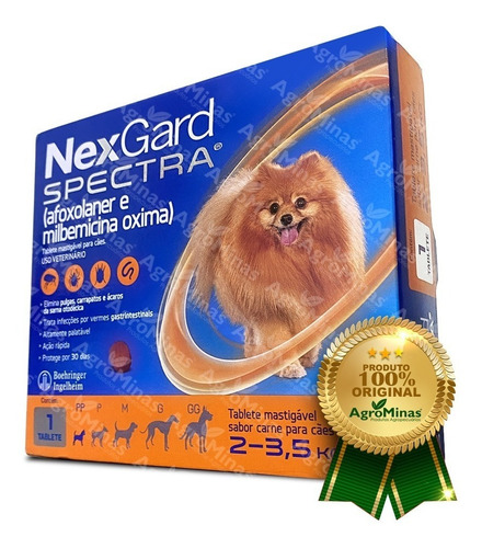 Imagem 1 de 5 de Nex Gard Spectra Para Cães De 2 A 3,5kg - 1 Tablete