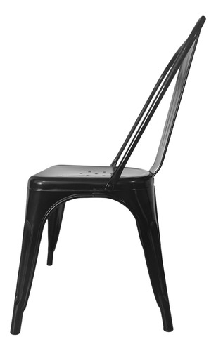 Set De 4 Sillas Tolix Metal Comedor Vintage Hogar Sin Tela Negro Negro