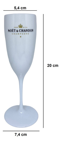 Champanheira Moet Chandon Com Led + 6 Taças Espumante Cor Branco
