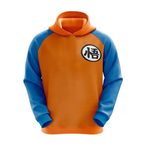 Sudadera Sublimada Goku Logo Dragonball Inf Juvenil