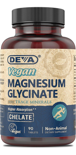 Deva Nutrition Glicinato De Magnesio Vegano 90 Tabletas Sabor Sin Sabor