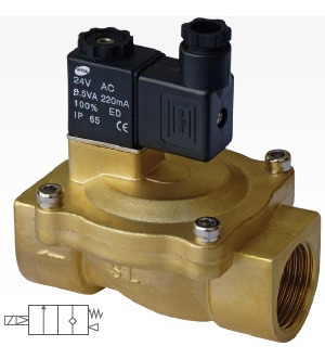  Electroválvula Para Fluidos 2/2 Nc 1bsp Latón Nbr Ac220v