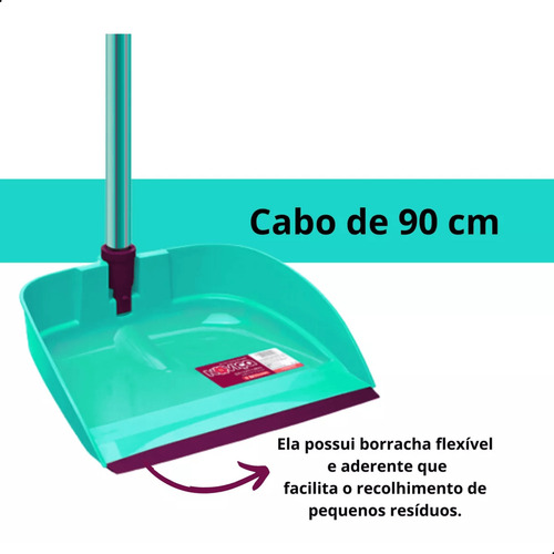 Kit Vassoura + Pá Com Cabo + Rodo 40cm Noviça Bettanin