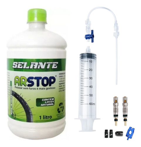 Kit Selante Tubeless Arstop 1000ml Aplicador Nucleo Valvula