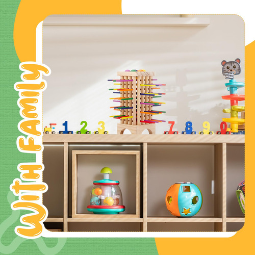 Juego Montessori Relaxgiant Con Torre De Palitos De Madera D