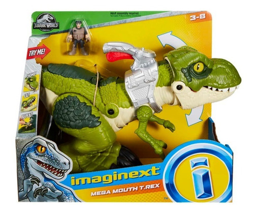 T- Rex Megamandíbula Jurassic World Imaginext Gbn14 Mattel