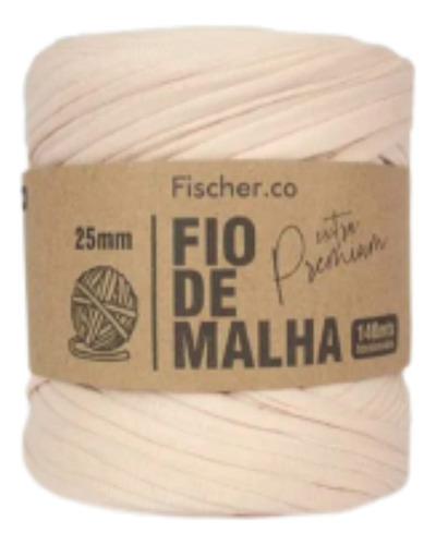 Fio De Malha Premium Cores Variadas Para Crochê 25mm 140m Cor Pérola