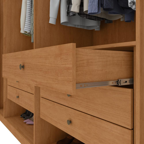 Guarda Roupa 6 Portas S/ Espelho Easy Space Amendoa Clean