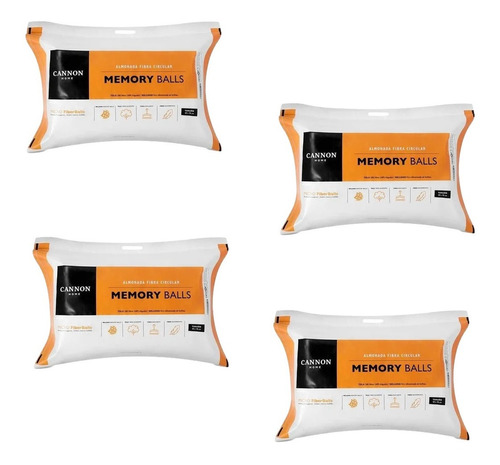 Memory Balls - Almohada Cannon - 90 X 50 Cm - Pack De 4 Uni.