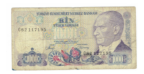 Billete De Turquía, 1000 Liras, 1970.   Escaso.  Jp