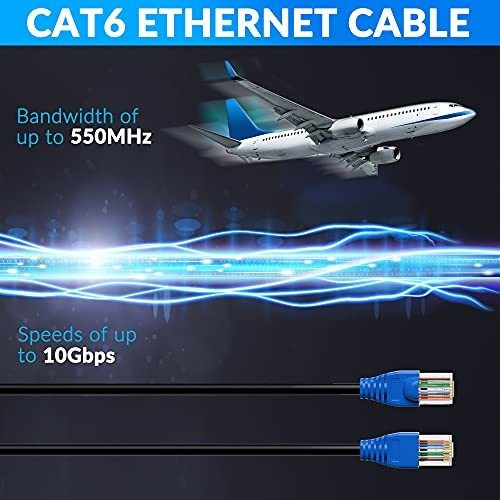 Cat6 Cable Ethernet Para Exterior Resistente 100 Pie 6