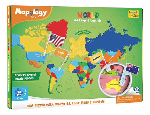 Rompecabezas De Mapas Del Mundo Imagimake Mapology Con Bande