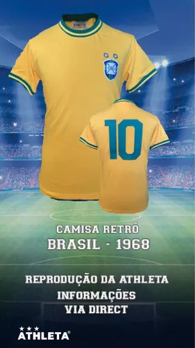 Camisa Brasil Athleta Copa 1970 Vintage Original Retro