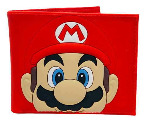 Cartera Billetera Mario Super Luigi Nintendo Roja Billete