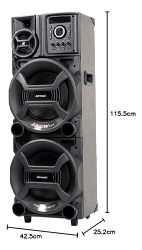 Caixa De Som Amplificada Aca 2201 Pesadão Ii Amvox Preto