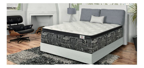 Colchón Queen Size De Resortes Kingsdown 700 Blue 40cm Medio Color Blanco/negro