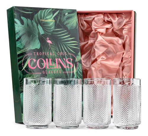 Vasos De Cóctel Collins Flamingo Vintage De 12 Oz, Jue...