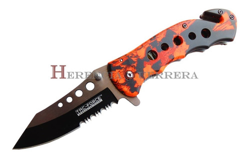 Imagen 1 de 7 de Cortapluma Tac Force Tf-498rc Tactica Rescate Inox Navaja