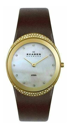 Reloj Mujer Skagen 452lgld Crystal Accented Brown Mother Of
