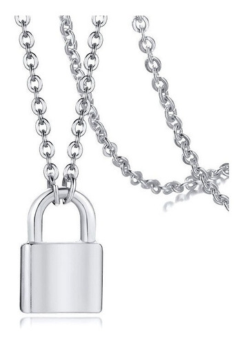 Imagem 1 de 5 de Colar Feminino Com Pingente Mini Cadeado