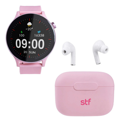 Kit Smartwatch Kronos Sound 1.38'' + Audífonos Tws Stf