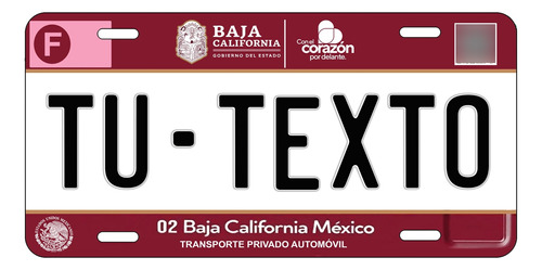 Placas Para Auto Personalizadas Baja California Norte 2024