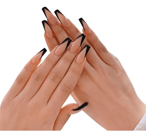 Unhas Postiças Bailarina Longa Decorada Pintada Autocolantes