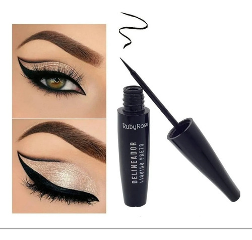 Imagem 4 de 8 de Kit C/ 1 Rimel 4d Tango + 1 Delineador Líquido Ruby Rose